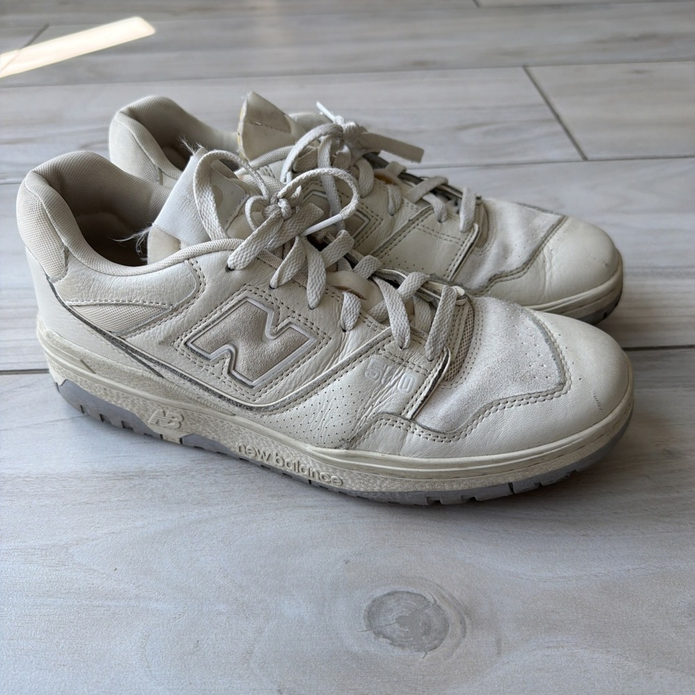 New Balance 550 Sea Salt White Leather Sneakers BB550LWT Mens 10.5 W 12 No Box